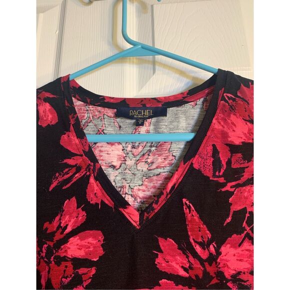 RACHEL ROY POPOVER TOP VNECK SLEEVELESS BLACK/HOT PINK SZ M - Picture 8 of 11